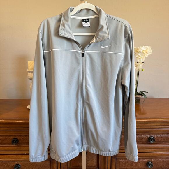 Nike Dri-Fit Full-Zip Gray Jacket Size Large Pre-Owned Excellent - Picture 1 of 5